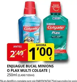 Supermercados MAS COLGATEExtends Freshness Enjuague bucal minions o plax multi oferta