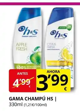 Supermercados MAS HS Gama champú oferta