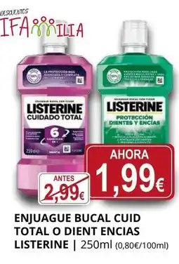 Supermercados MAS LISTERINE Enjuague bucal cuid total o dient encias oferta