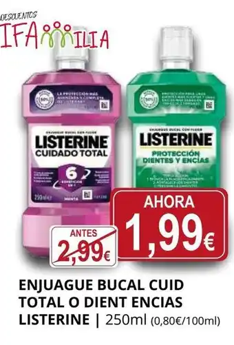 Supermercados MAS LISTERINE Enjuague bucal cuid total o dient encias oferta