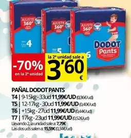 Supermercados MAS DODOT PANTS Pañal oferta