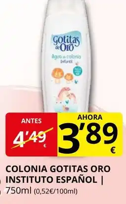 Supermercados MAS INSTITUTO ESPAÑOL Colonia gotitas oro oferta