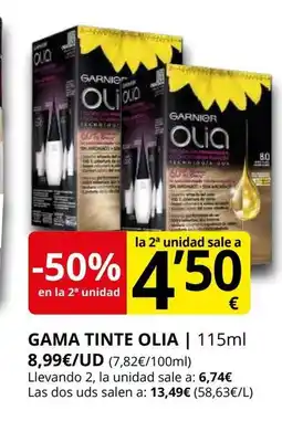Supermercados MAS OLIA Gama tinte oferta