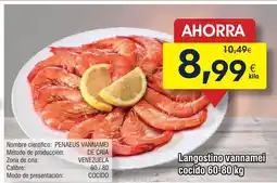 FROIZ Langostino vannamei cocido oferta