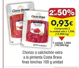 FROIZ Chorizo o salchichón extra a la pimienta Costa Brava finas lonchas oferta