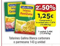 FROIZ Tallarines Gallina Blanca carbonara o parmesana oferta