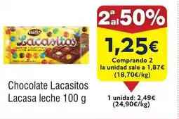 FROIZ Chocolate Lacasitos Lacasa leche oferta
