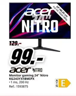 MediaMarkt ACER Monitor gaming 24" Nitro KG243YX1BMIPX oferta