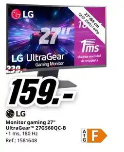 MediaMarkt LG Monitor gaming 27" UltraGearTM 27GS60QC-B oferta