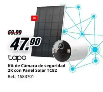 MediaMarkt TAPO Kit de Cámara de seguridad 2K con Panel Solar TC82 oferta