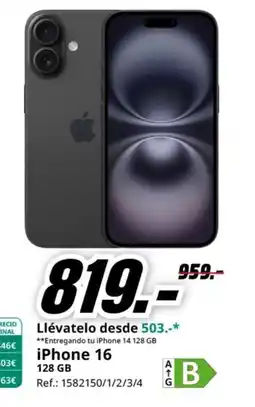 MediaMarkt iPhone 16 oferta
