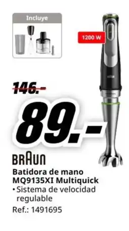 MediaMarkt BRAUN Batidora de mano MQ9135XI Multiquick oferta