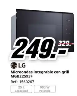 MediaMarkt LG Microondas integrable con grill MGBZ2593F oferta