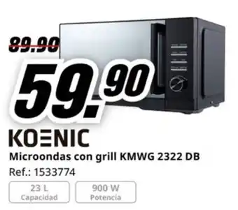 MediaMarkt KOENIC Microondas con grill KMWG 2322 DB oferta