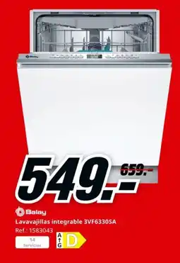 MediaMarkt BALAY Lavavajillas integrable 3VF6330SA oferta