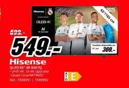 MediaMarkt HISENSE QLED 65" 4K 65E7Q oferta