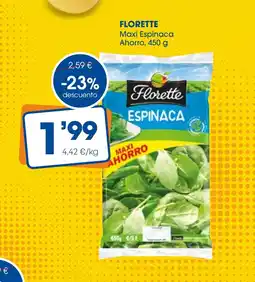 Supermercados Plaza FLORETTE Maxi Espinaca Ahorro oferta