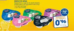 Supermercados Plaza BURGO DE ARIAS Queso fresco original, sin sal,sin lactosa, protein plus o 0% mg, pack 3 uds oferta
