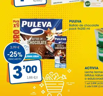 Supermercados Plaza PULEVA Batido de chocolate oferta