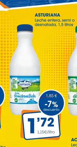 Supermercados Plaza ASTURIANA Leche entera, semi o desnatada oferta