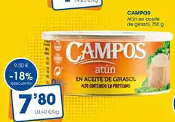 Supermercados Plaza CAMPOS Atún en aceite de girasol oferta