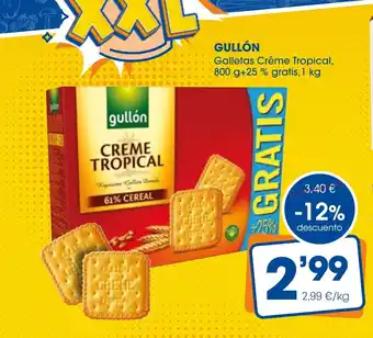 Supermercados Plaza GULLÓN Galletas Créme Tropical oferta