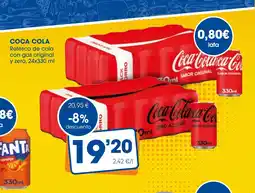 Supermercados Plaza COCA COLA Refesco de cola con gas original y zero oferta