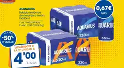 Supermercados Plaza AQUARIUS Bebida isotónica de naranja o limón oferta