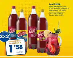 Supermercados Plaza LA CASERA Tinto de verano con o sin alcohol, clásico o con limón oferta