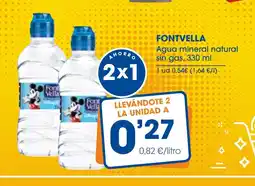 Supermercados Plaza FONTVELLA Agua mineral natural sin gas oferta