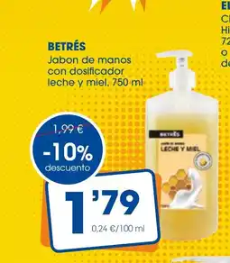 Supermercados Plaza BETRÉS Jabon de manos con dosificador oferta