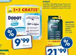 Supermercados Plaza DODOT Toallitas infantiles Aqua Pure con algodón 48 toallitas 0% perfume, alcohol y plástico oferta