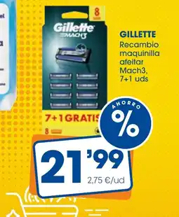 Supermercados Plaza GILLETTE Recambio maquinilla oferta
