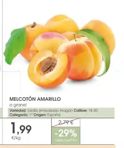 Supermercados Plaza Melcotón amarillo oferta