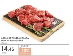 Supermercados Plaza Aguja de ternera rosada para picar o guisar oferta