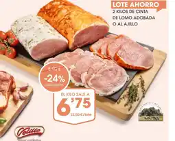 Supermercados Plaza Cinta de lomo adobada a al ajillo oferta