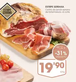 Supermercados Plaza ESTIRPE SERRANA Centro de jamón serrano de Extremadura, al corte oferta