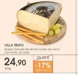 Supermercados Plaza VILLA TRUFO Queso Gouda de leche cruda de vaca con trufa oferta