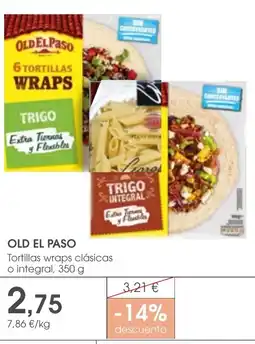 Supermercados Plaza OLD EL PASO Tortillas wraps clásicas o integral oferta