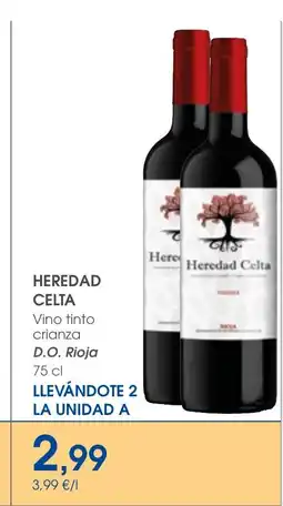 Supermercados Plaza HEREDAD CELTA Vino tinto crianza oferta