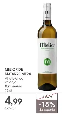 Supermercados Plaza MELIOR DE MATARROMERA Vino blanco verdejo oferta