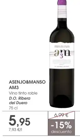 Supermercados Plaza ASENJO&MANSO AM3 Vino tinto roble oferta