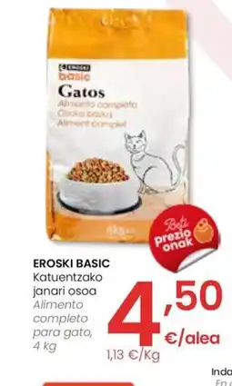 Eroski EROSKI BASIC Katuentzako janari osoa oferta