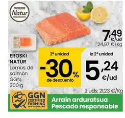 Eroski EROSKI NATUR Lomos de salmón oferta