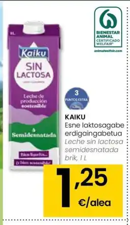 Eroski KAIKU Esne laktosagabe erdigaingabetua oferta