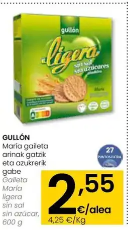 Eroski GULLÓN María gaileta arinak gatzik eta azukrerik gabe oferta