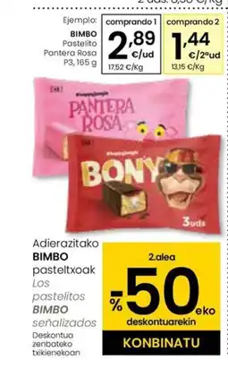 Eroski BIMBO Pastelito Pantera Rosa P3 oferta