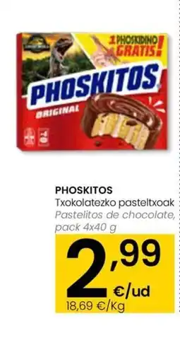 Eroski PHOSKITOS Txokolatezko pasteltxoak oferta