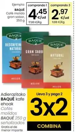 Eroski BAQUÉ Café molido gran sabor oferta