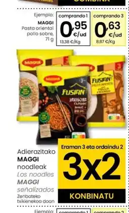 Eroski MAGGI Pasta oriental pollo sobre oferta